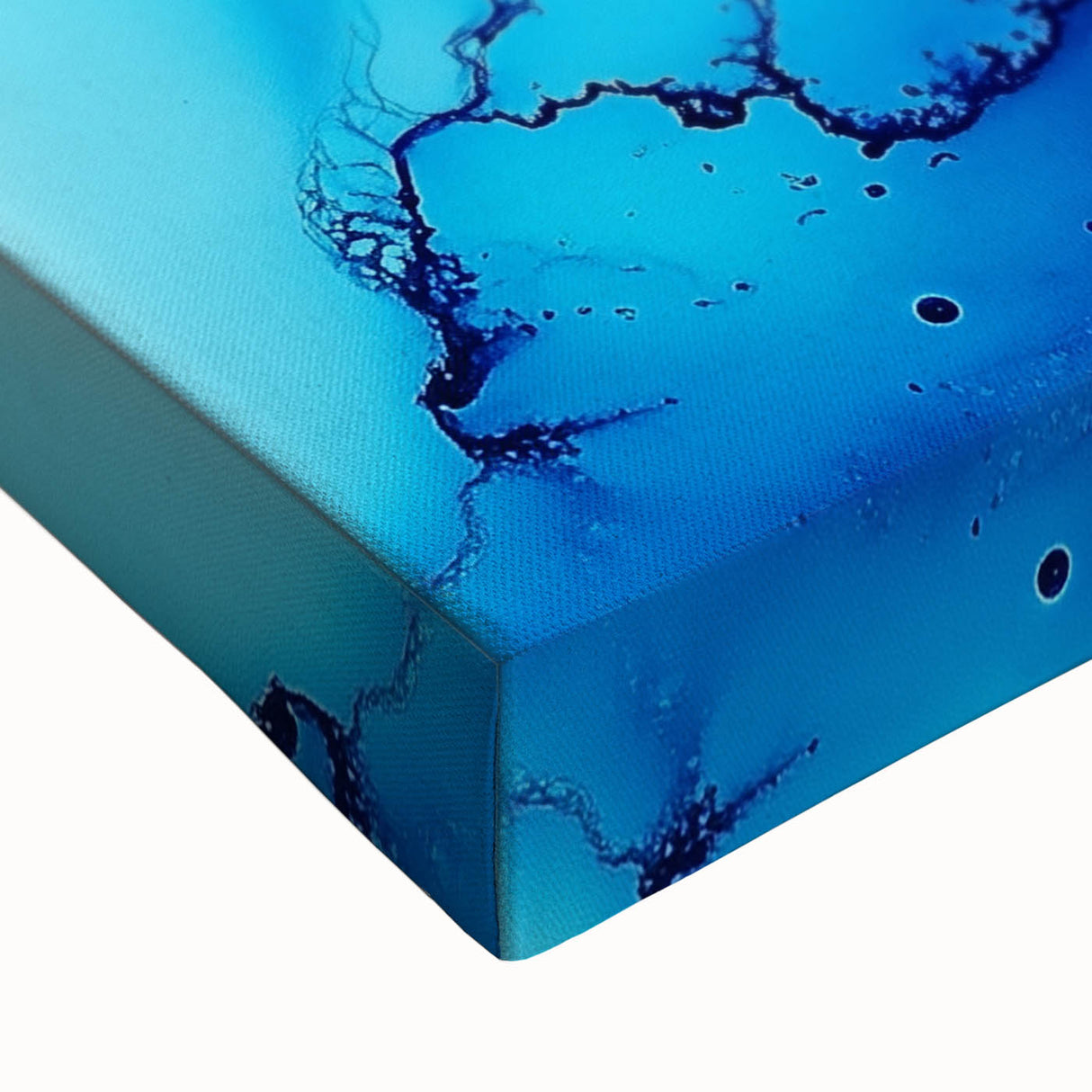 Vibrant Abstract Wall Art – Blue, Violet & Gold Fluid Canvas Print