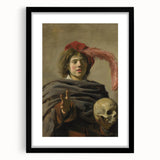 Baroque Allegorical Portrait Wall Art – Reflection on Mortality
