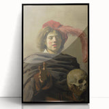 Baroque Allegorical Portrait Wall Art – Reflection on Mortality