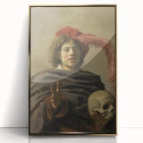 Baroque Allegorical Portrait Wall Art – Reflection on Mortality