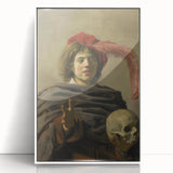 Baroque Allegorical Portrait Wall Art – Reflection on Mortality