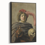 Baroque Allegorical Portrait Wall Art – Reflection on Mortality