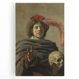 Baroque Allegorical Portrait Wall Art – Reflection on Mortality
