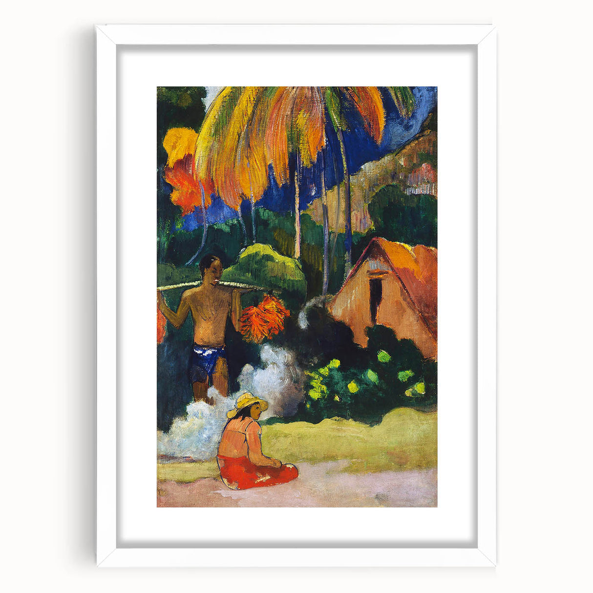 Tropical Tranquility: Modern Wall Art Inspired by Gauguin's Tahiti Scene
