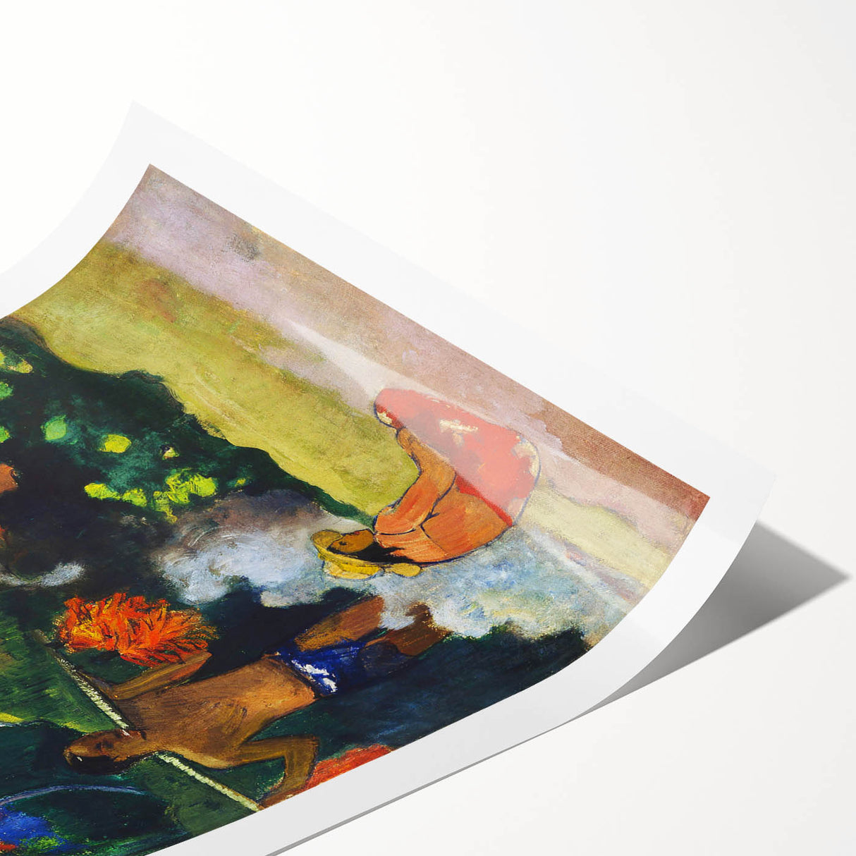 Tropical Tranquility: Modern Wall Art Inspired by Gauguin's Tahiti Scene