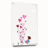 Whimsical Heart Garden Girls Room Wall Art - Nursery Art Print