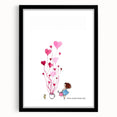 Whimsical Heart Garden Girls Room Wall Art - Nursery Art Print