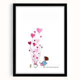 Whimsical Heart Garden Girls Room Wall Art - Nursery Art Print