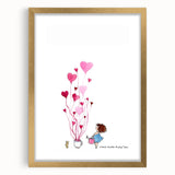 Whimsical Heart Garden Girls Room Wall Art - Nursery Art Print