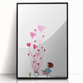 Whimsical Heart Garden Girls Room Wall Art - Nursery Art Print