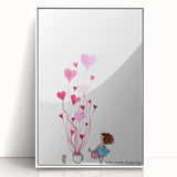 Whimsical Heart Garden Girls Room Wall Art - Nursery Art Print