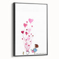 Whimsical Heart Garden Girls Room Wall Art - Nursery Art Print