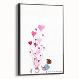 Whimsical Heart Garden Girls Room Wall Art - Nursery Art Print
