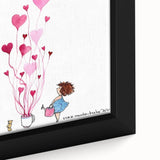 Whimsical Heart Garden Girls Room Wall Art - Nursery Art Print