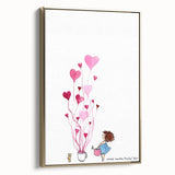 Whimsical Heart Garden Girls Room Wall Art - Nursery Art Print