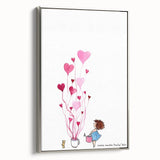 Whimsical Heart Garden Girls Room Wall Art - Nursery Art Print