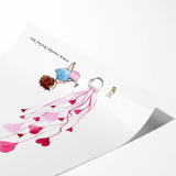 Whimsical Heart Garden Girls Room Wall Art - Nursery Art Print