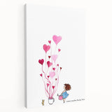 Whimsical Heart Garden Girls Room Wall Art - Nursery Art Print