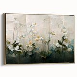 Elegant Floral Living Room Wall Art - Contemporary Canvas Print