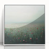 Framed acrylic artwork showcasing vibrant abstract floral designs in a white frame, ideal for modern home decor. Perfect for adding color and elegance to any room.