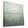 Abstract floral design on stretched canvas showcasing vibrant colors and intricate patterns, suitable for modern home decor. Side view highlights the canvas depth and quality.