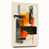 Abstract minimalist wall art displayed in a sleek acrylic glass frame, showcasing soft pastel colors and geometric shapes, perfect for modern home decor.