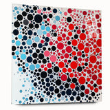 Geometric Abstract Wall Art – Red, Pink & Blue Circle Canvas