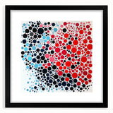 Geometric Abstract Wall Art – Red, Pink & Blue Circle Canvas