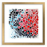 Geometric Abstract Wall Art – Red, Pink & Blue Circle Canvas
