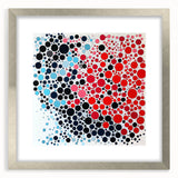 Geometric Abstract Wall Art – Red, Pink & Blue Circle Canvas