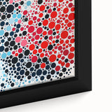 Geometric Abstract Wall Art – Red, Pink & Blue Circle Canvas