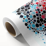 Geometric Abstract Wall Art – Red, Pink & Blue Circle Canvas