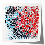 Geometric Abstract Wall Art – Red, Pink & Blue Circle Canvas
