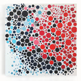 Geometric Abstract Wall Art – Red, Pink & Blue Circle Canvas