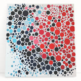 Geometric Abstract Wall Art – Red, Pink & Blue Circle Canvas