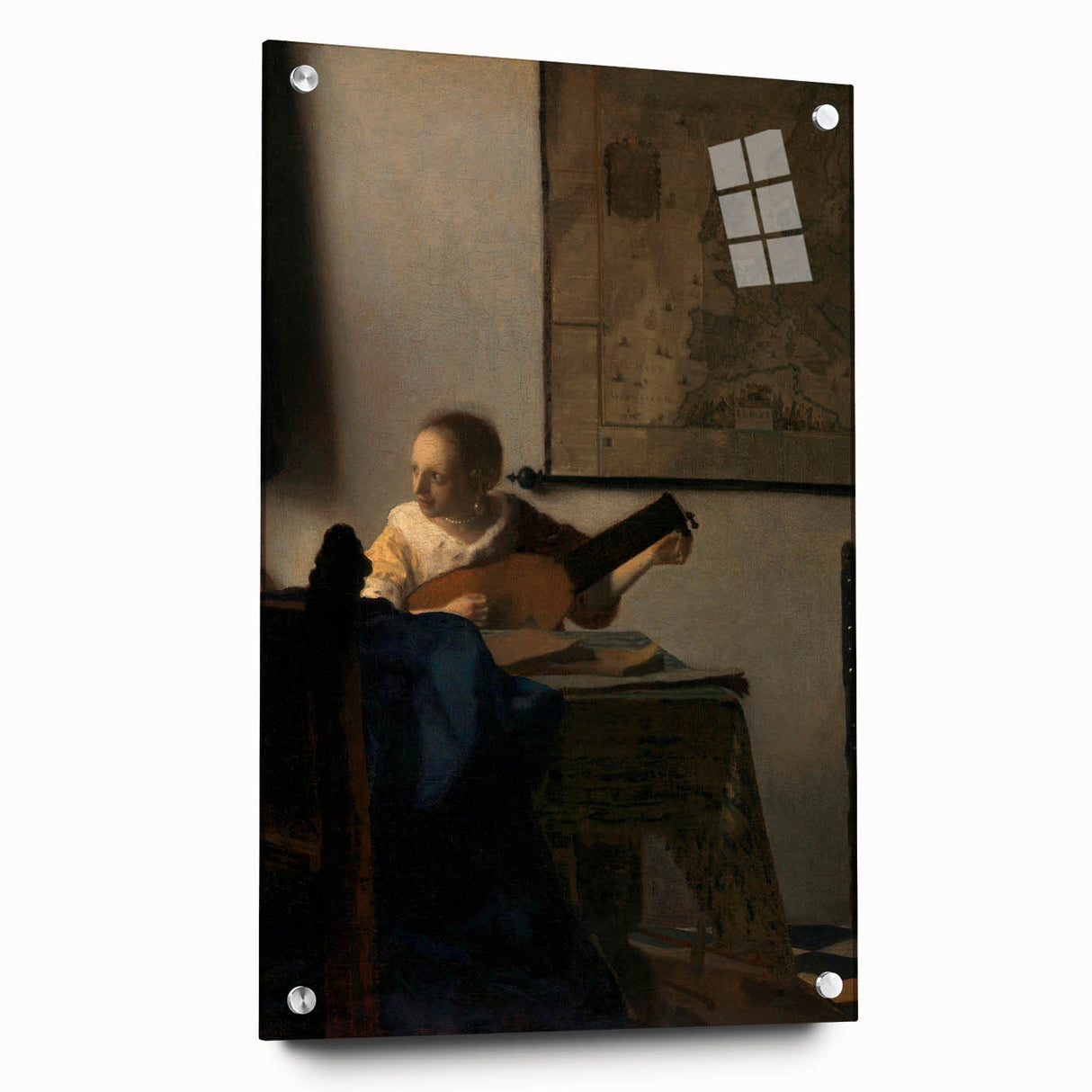Baroque Woman Playing Lute Wall Art – Timeless Musical Grace