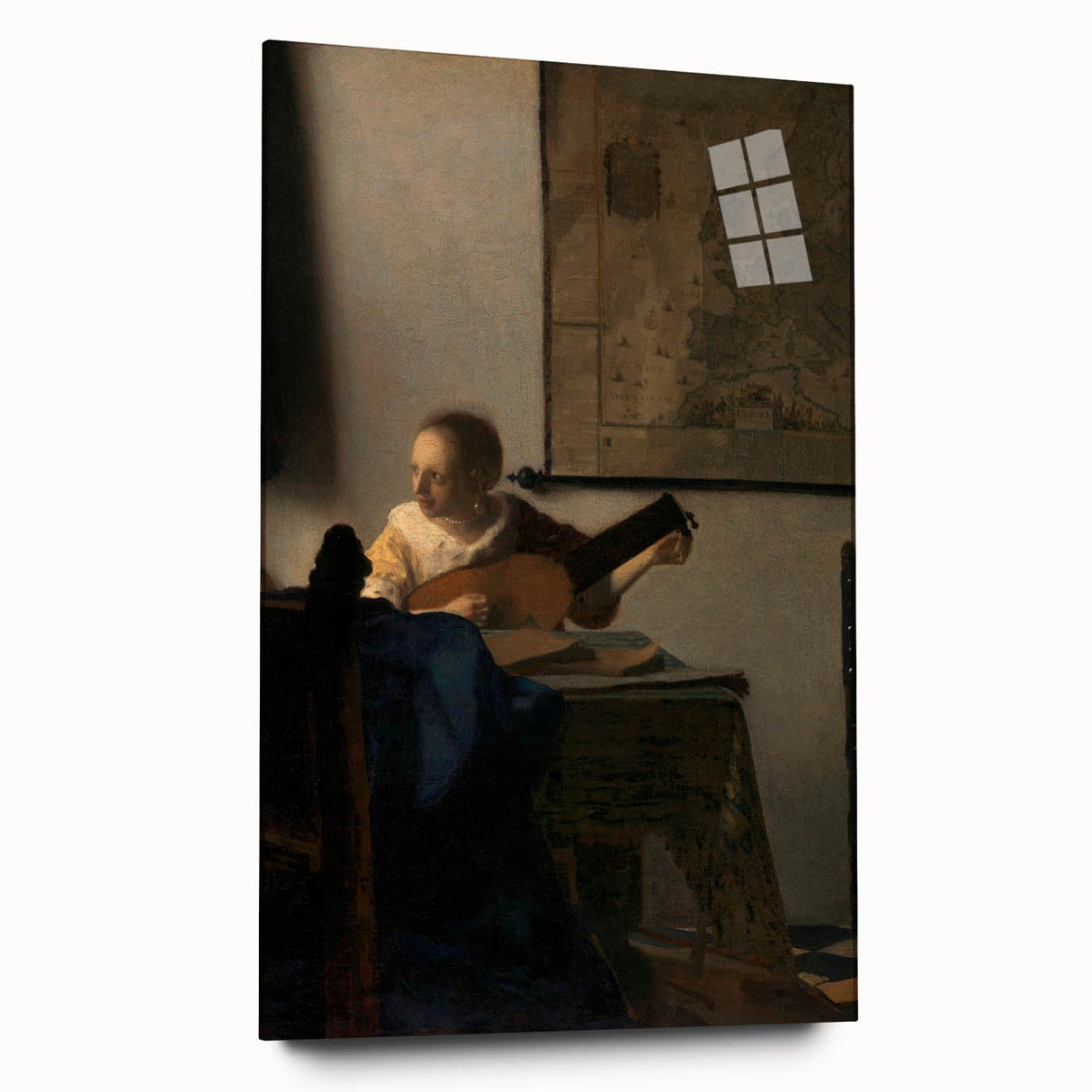 Baroque Woman Playing Lute Wall Art – Timeless Musical Grace