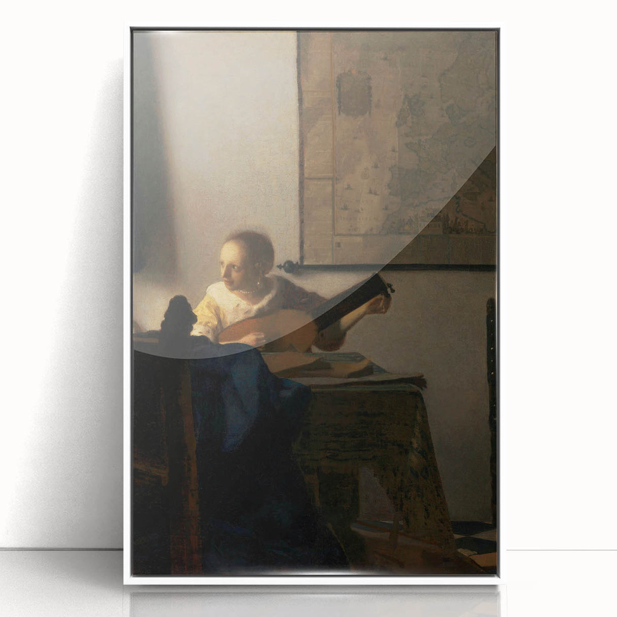 Baroque Woman Playing Lute Wall Art – Timeless Musical Grace
