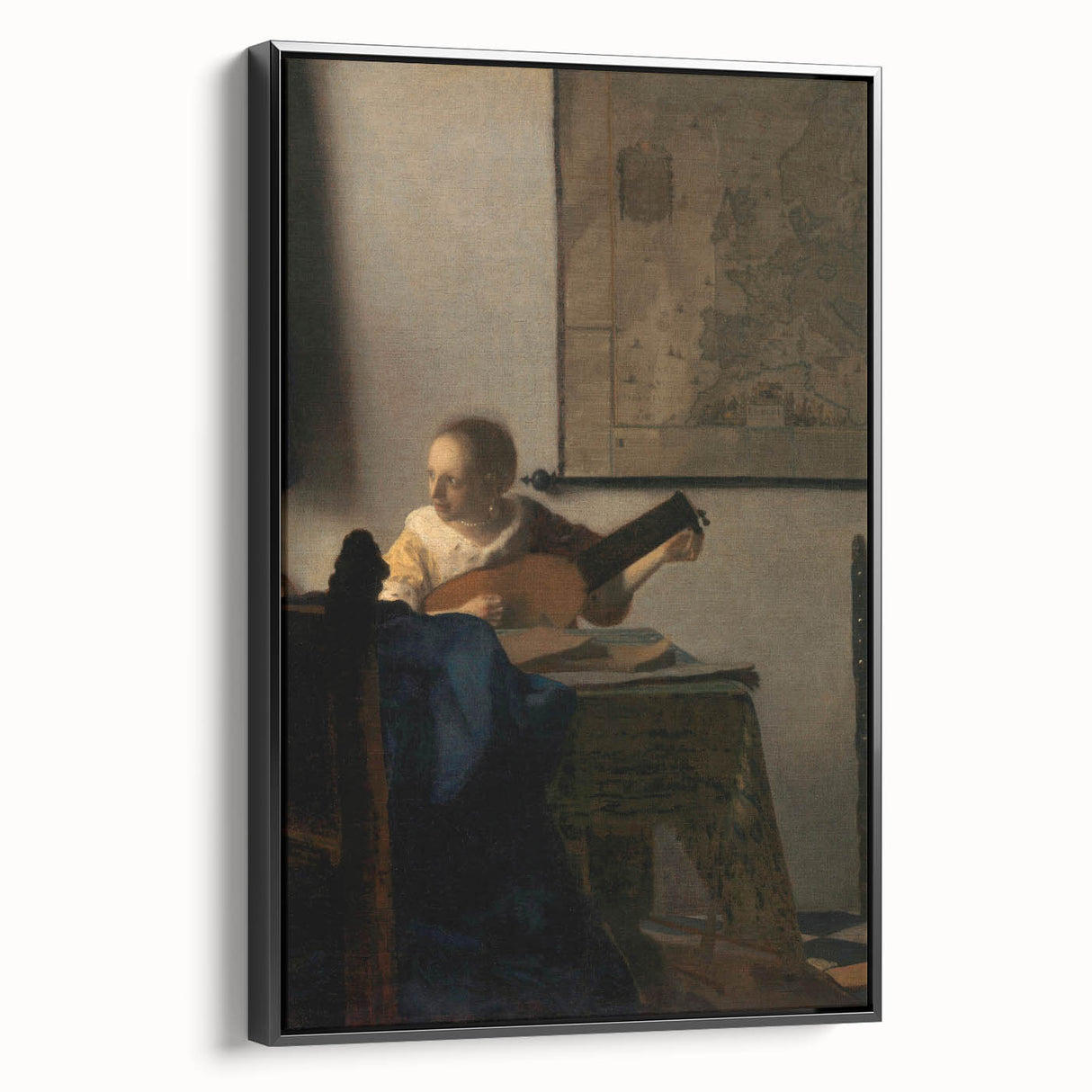 Baroque Woman Playing Lute Wall Art – Timeless Musical Grace