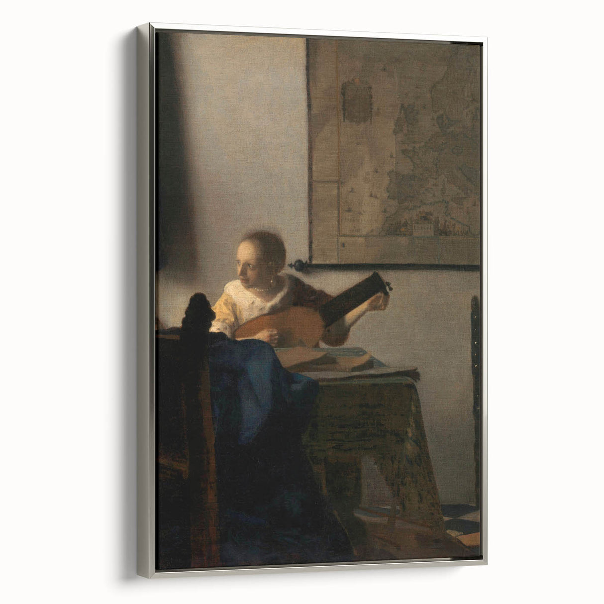 Baroque Woman Playing Lute Wall Art – Timeless Musical Grace