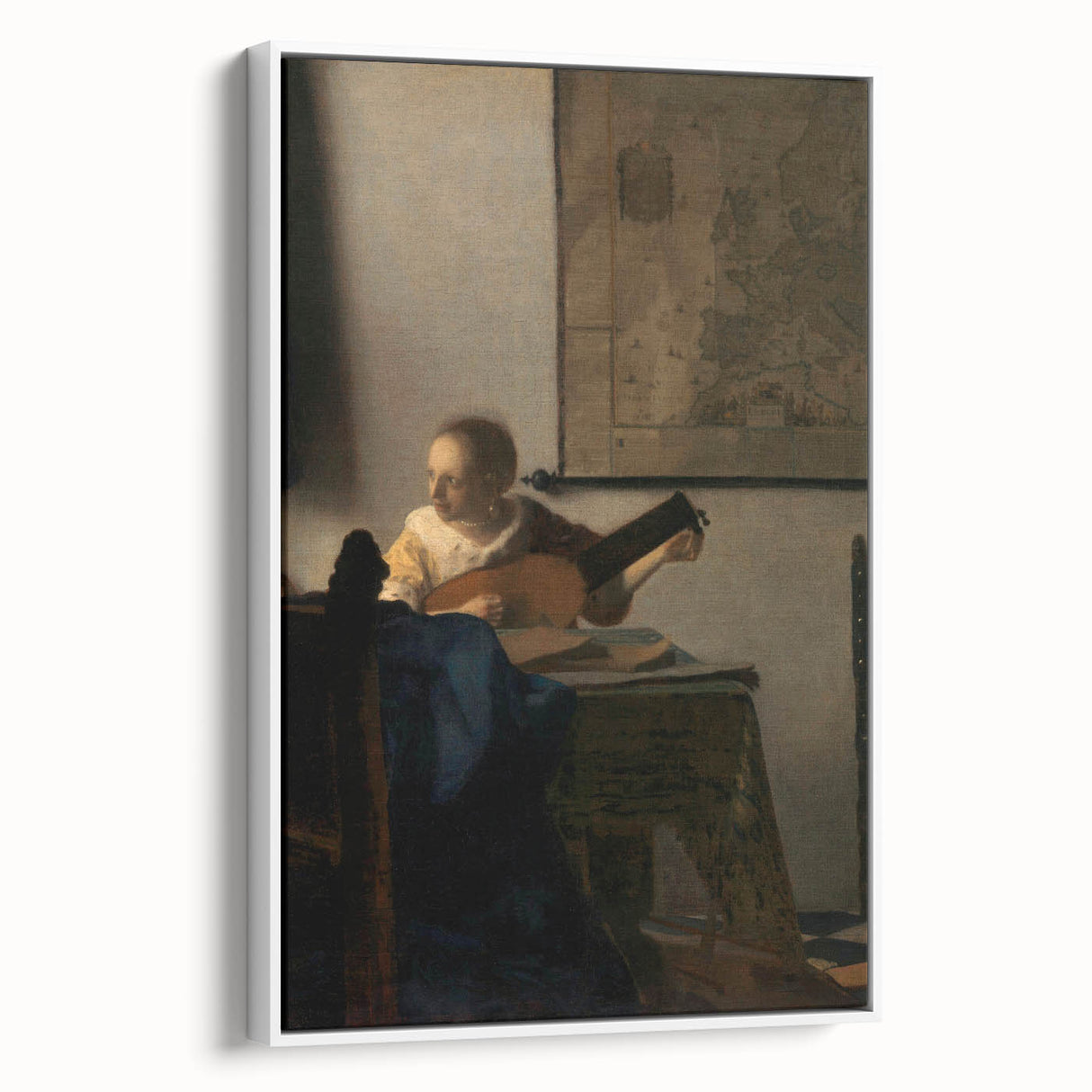 Baroque Woman Playing Lute Wall Art – Timeless Musical Grace