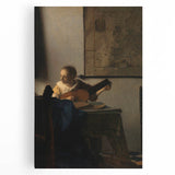 Baroque Woman Playing Lute Wall Art – Timeless Musical Grace