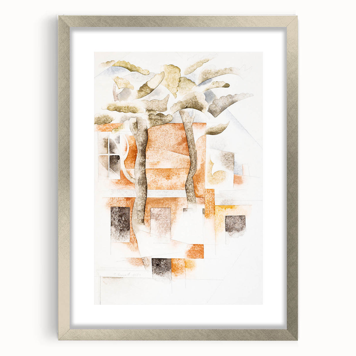 Abstract Modern Wall Art of Bermuda Houses by Charles Demuth