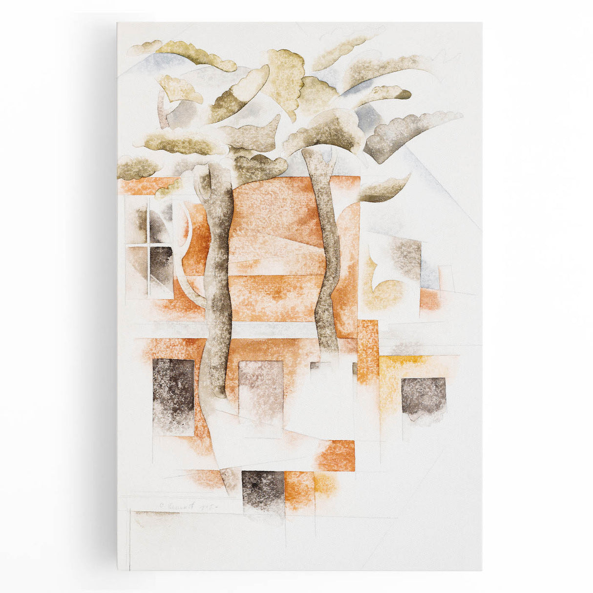 Abstract Modern Wall Art of Bermuda Houses by Charles Demuth