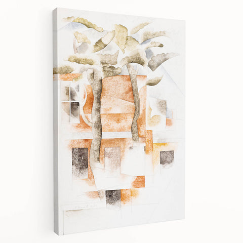 Abstract Modern Wall Art of Bermuda Houses by Charles Demuth