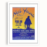 Neil Young Concert Poster – Vintage 1993 Finsbury Park Art