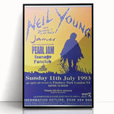 Neil Young Concert Poster – Vintage 1993 Finsbury Park Art