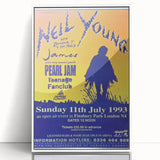 Neil Young Concert Poster – Vintage 1993 Finsbury Park Art