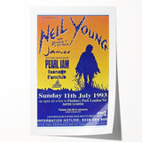 Neil Young Concert Poster – Vintage 1993 Finsbury Park Art