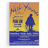 Neil Young Concert Poster – Vintage 1993 Finsbury Park Art